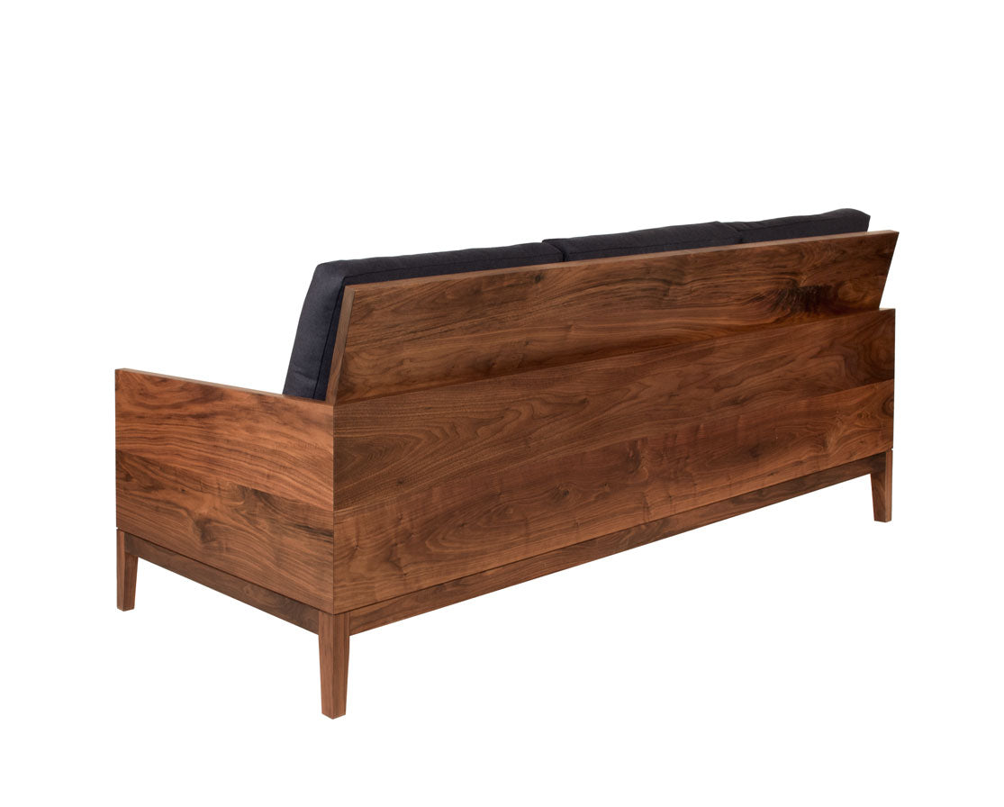 Back of Clyde Sofa in Eastern Walnut