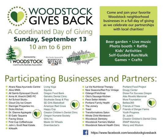 Help Woodstock give back to the community that supports us