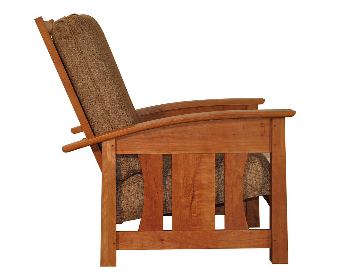 Pacific Chair in Cherry with Papyrus Cardamom Fabric