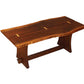 Live Edge Butterfly Coffee Table in Western Walnut with Curly Maple Butterflies