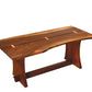 Live Edge Butterfly Coffee Table in Western Walnut with Curly Maple Butterflies