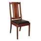 Kelly Side Chair in Western Walnut with Black Leather
