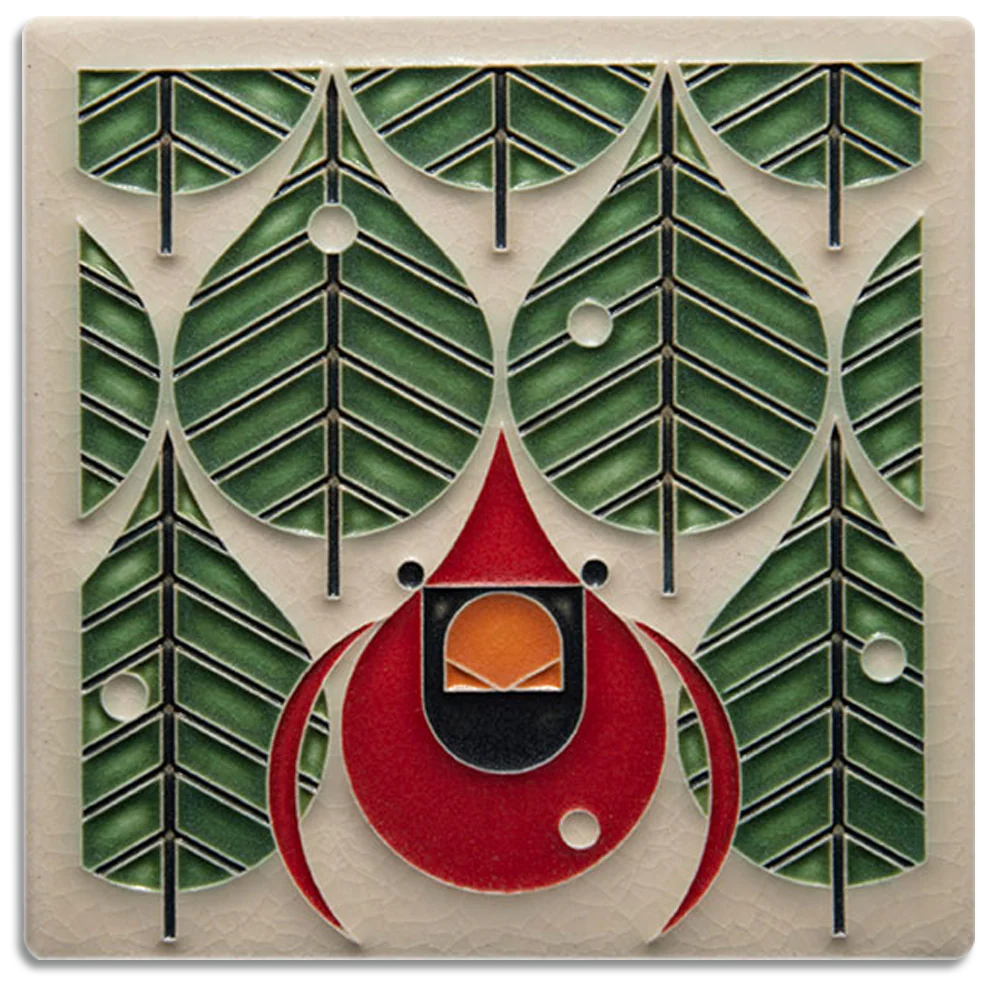 Coniferous Cardinal 6x6 Tile