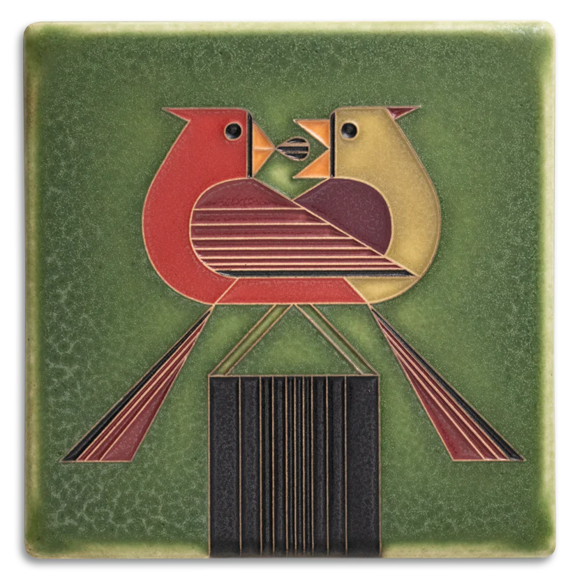Red Bird Romance 6x6 Tile