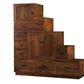 Tansu in Western Walnut with Tansu Pulls, Left Aligned