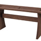 Small wood bench in dark Walnut tones. Includes dark contrasting wood butterflies on the top. Featured on a white background.