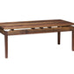A rectangular wooden coffee table with a dark brown finish, shown against a plain white background.