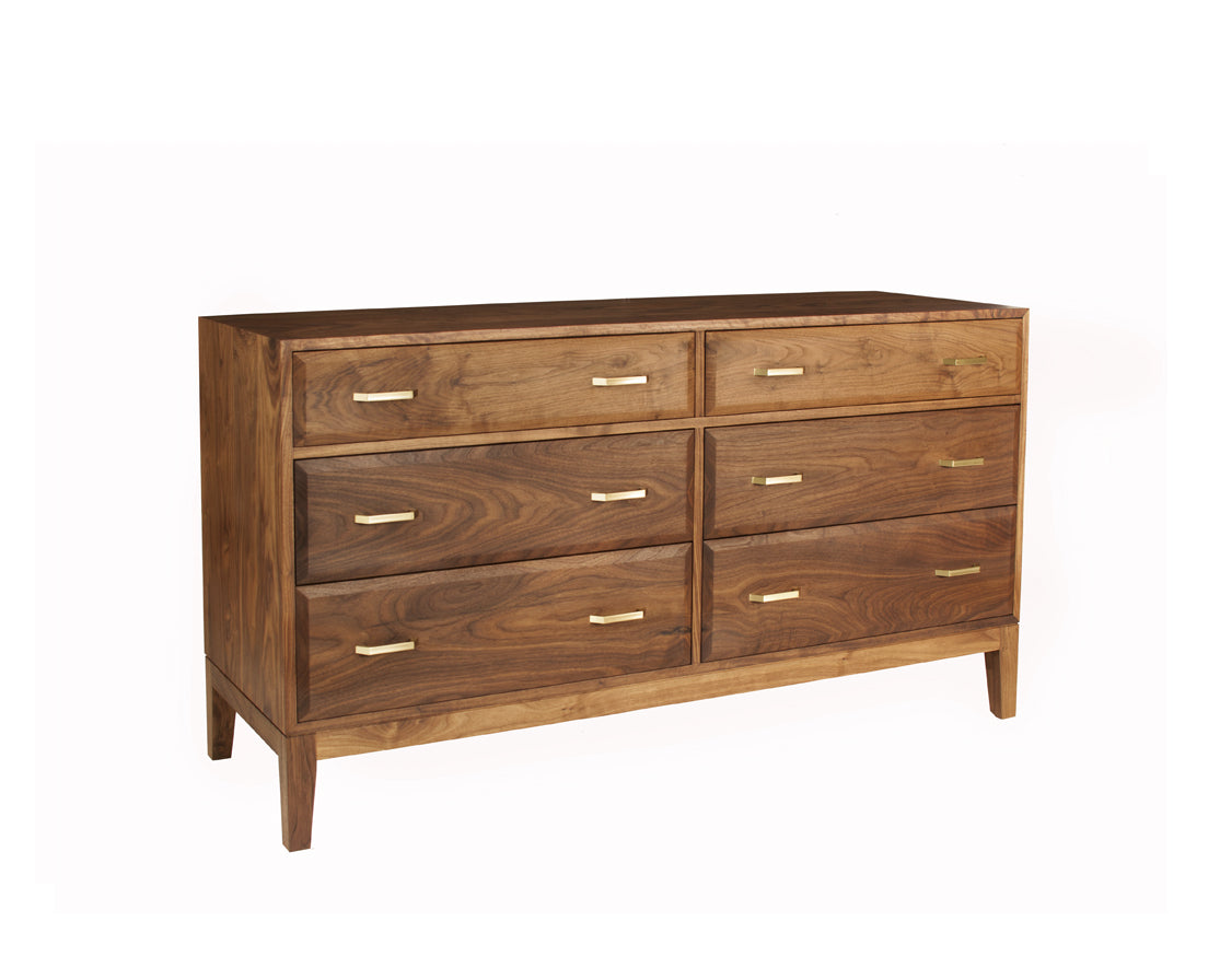 Corbett Dresser in Eastern Walnut with brass pulls