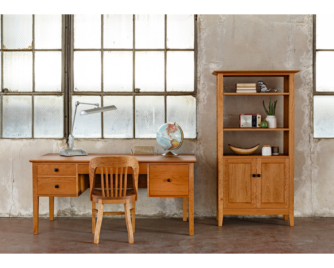 Ironside Desk in Cherry with Banjo Chair and Avocat Bookcase