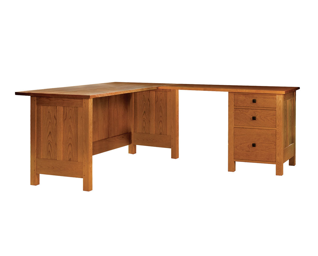 Doug L Desk in Cherry shown with return on right.