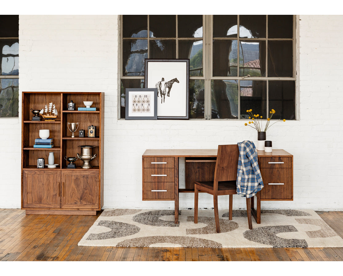 Studio Dining Chair with Cantilever Desk in Eastern Walnut