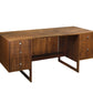 Cantilever Desk in Eastern Walnut with 1" Square Modern Knobs