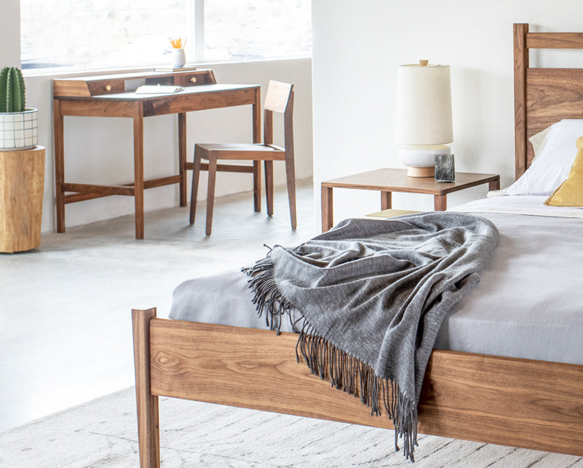 Maud desk in Eastern Walnut with Klamath chair