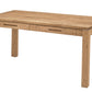 A light oak wood writing desk with three drawers and recessed handles, shown from a three-quarter angle on a white background.