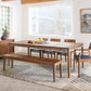 Whitman dining set with Whitman, sideboard, bench, chairs, and table in Eastern Walnut