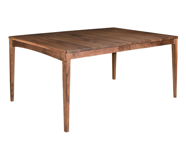 Wooden dining table on a white background