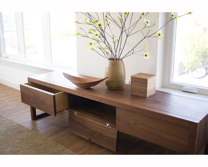 Celilo Media Console Large in Eastern Walnut