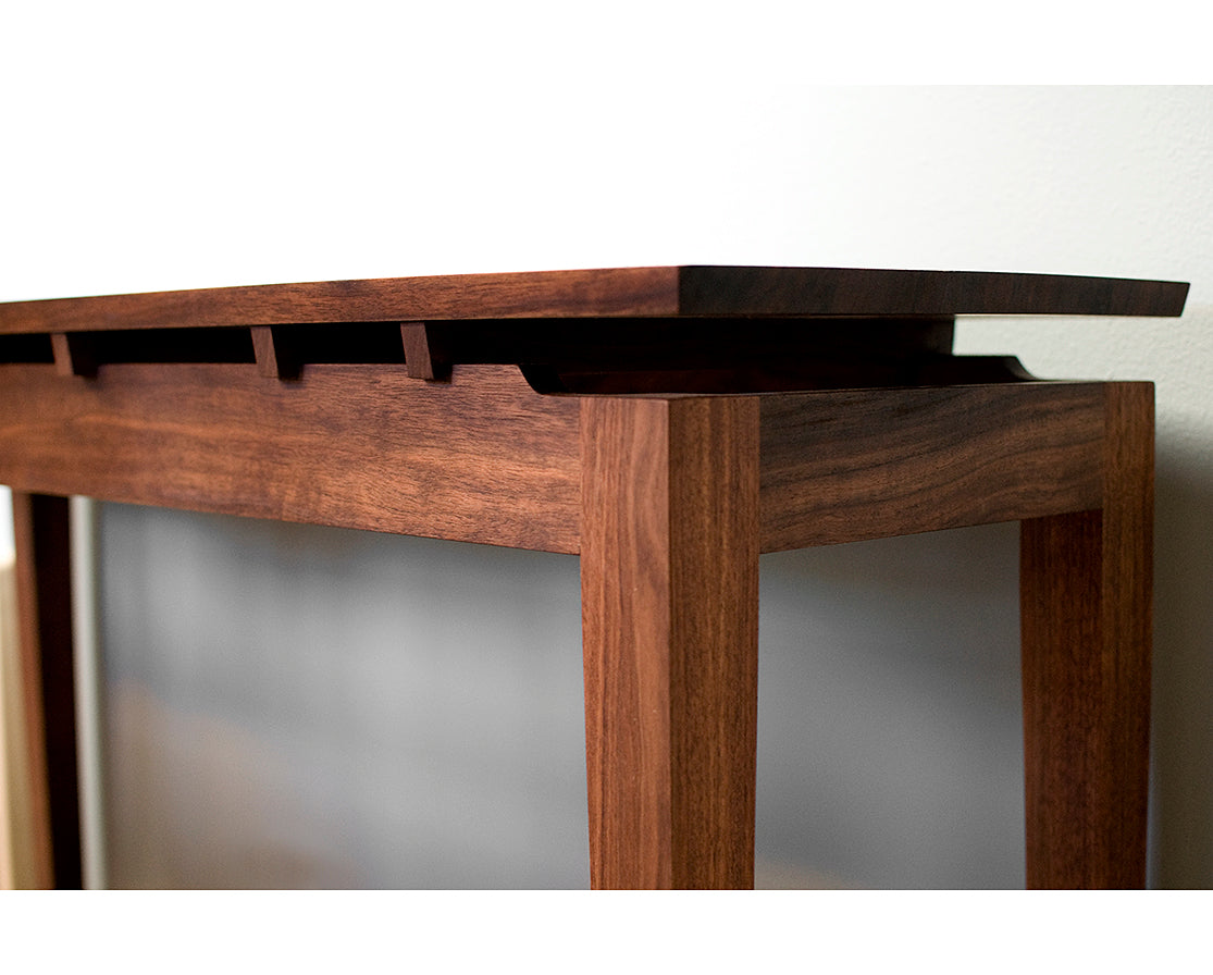 Hochberg Entry Table in Western Walnut with Western Walnut Risers