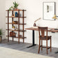 Jarvis standing desk in Eastern Walnut with Sebastian Bookcase and V-back stool