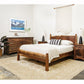 Live Edge Bed with Pacific Nightstand and Low 6-Drawer Dresser in Western Walnut