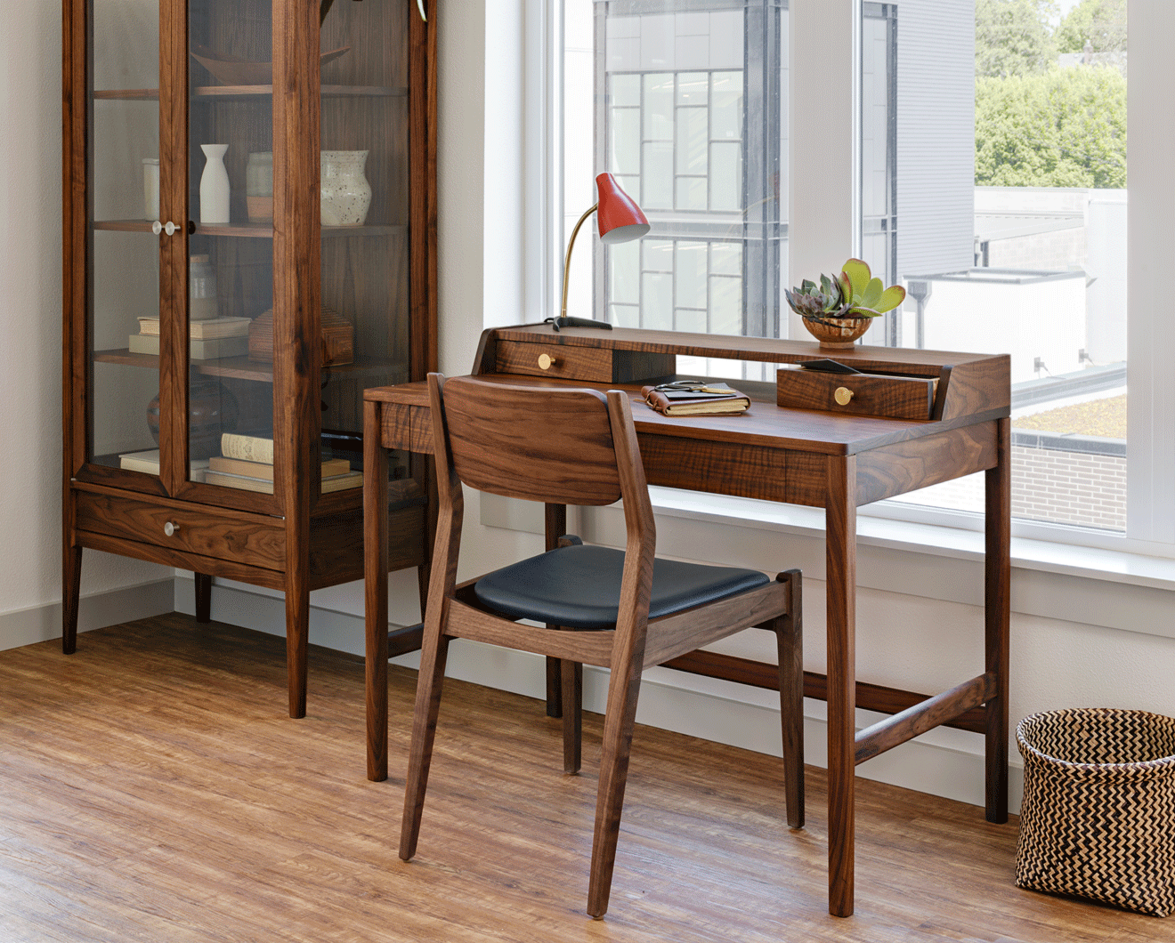 Maud Desk in Eastern Walnut with Whitman Chair