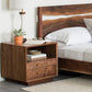Modern Nightstand handcrafted by The Joinery in Eastern Walnut with Walnut Mission Pulls. 