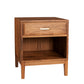 Corbett Nightstand in Eastern Walnut with satin brass pulls