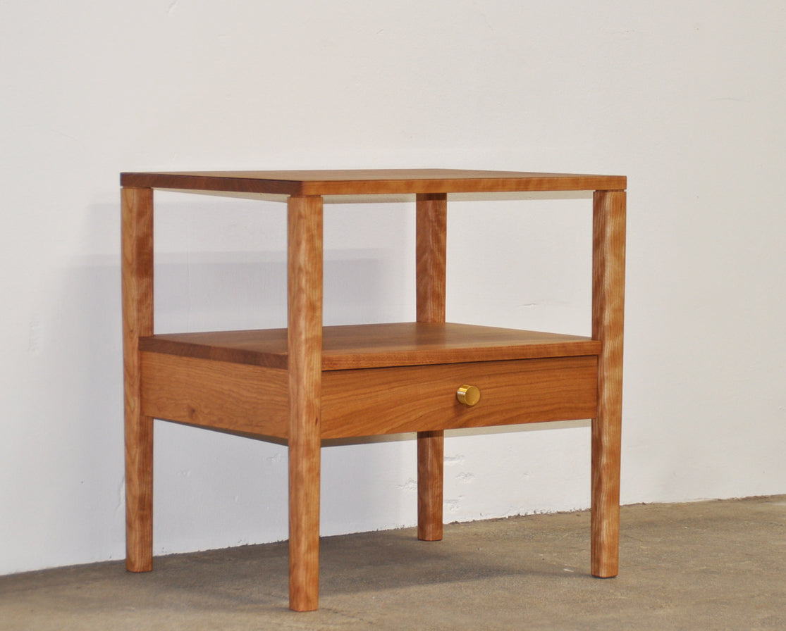 Maud Nightstand in Cherry with Brass Knob