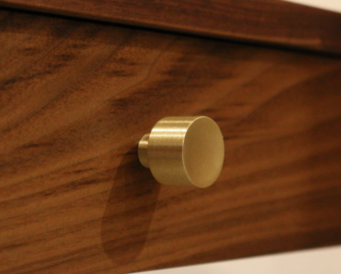 Detail of Maud knob in Brass