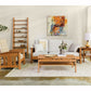 Hochberg Coffee Table with shelf in Cherry with Western Walnut riser