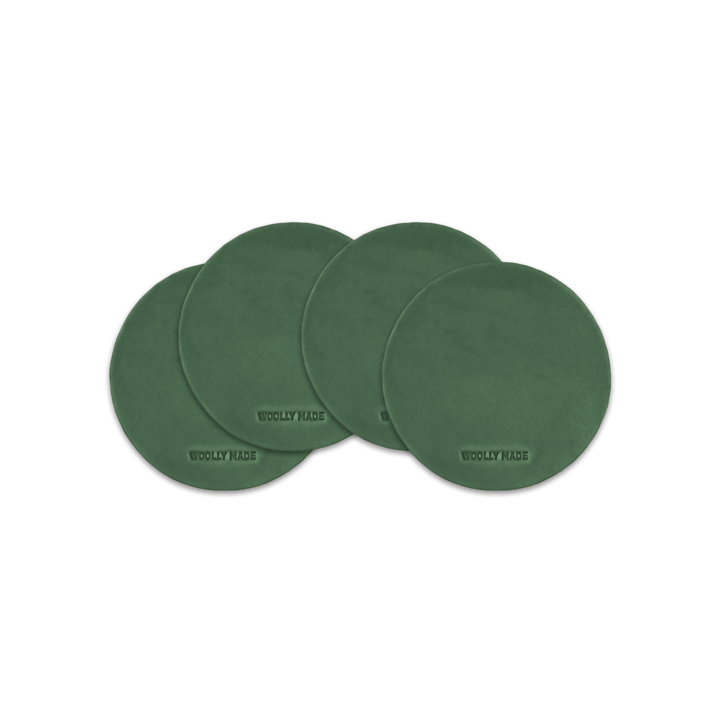 Green leather coaster set. Made in Portland