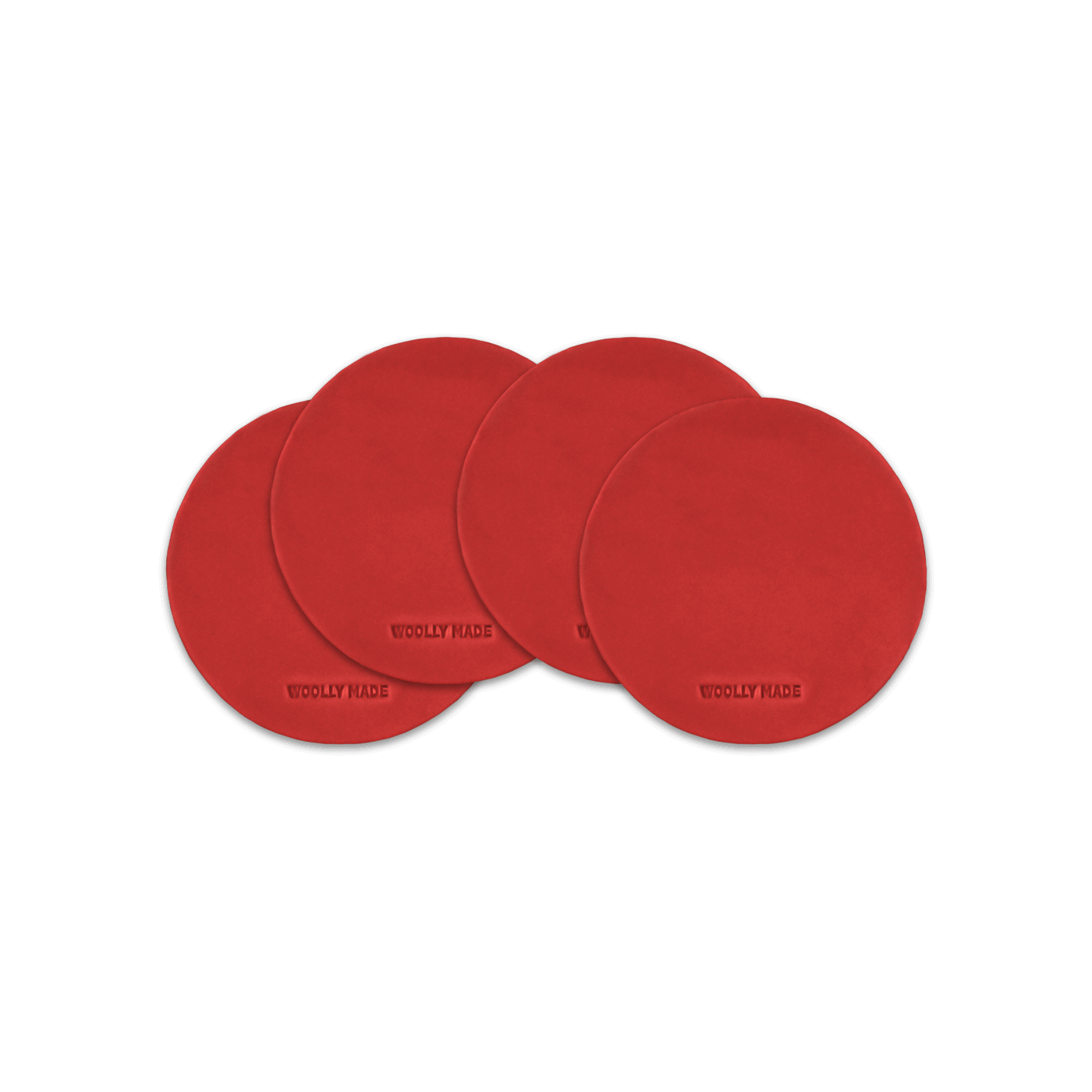 Red leather coaster set. Made in Portland