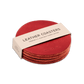 Red leather coaster set. Made in Portland