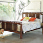 Sapporo Bed in Western Walnut, Mattress Only Set Up with Pacific Nightstand